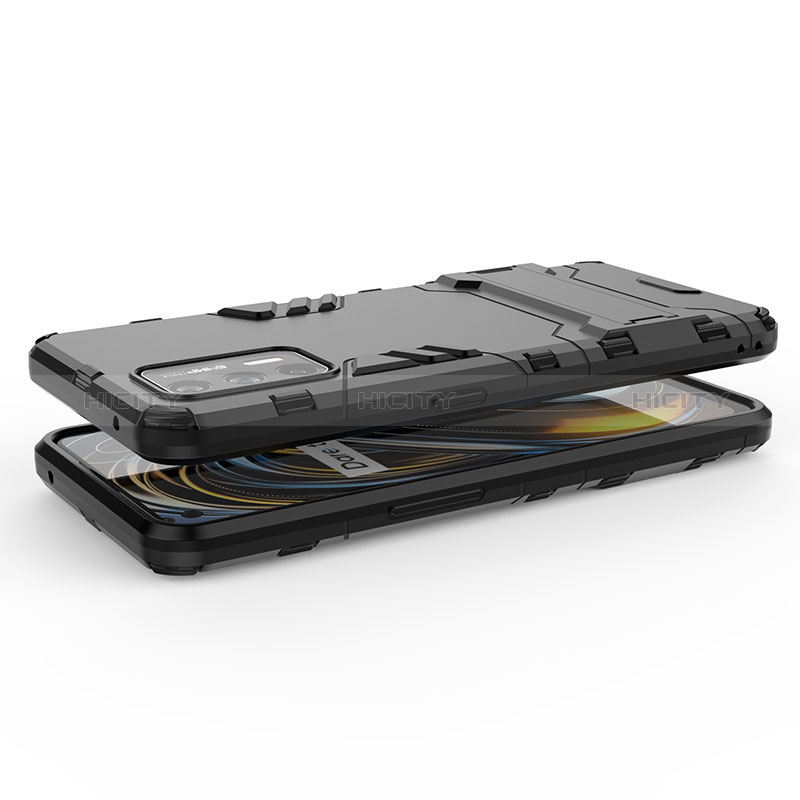 Funda Bumper Silicona y Plastico Mate Carcasa con Soporte KC1 para Realme GT Neo 5G