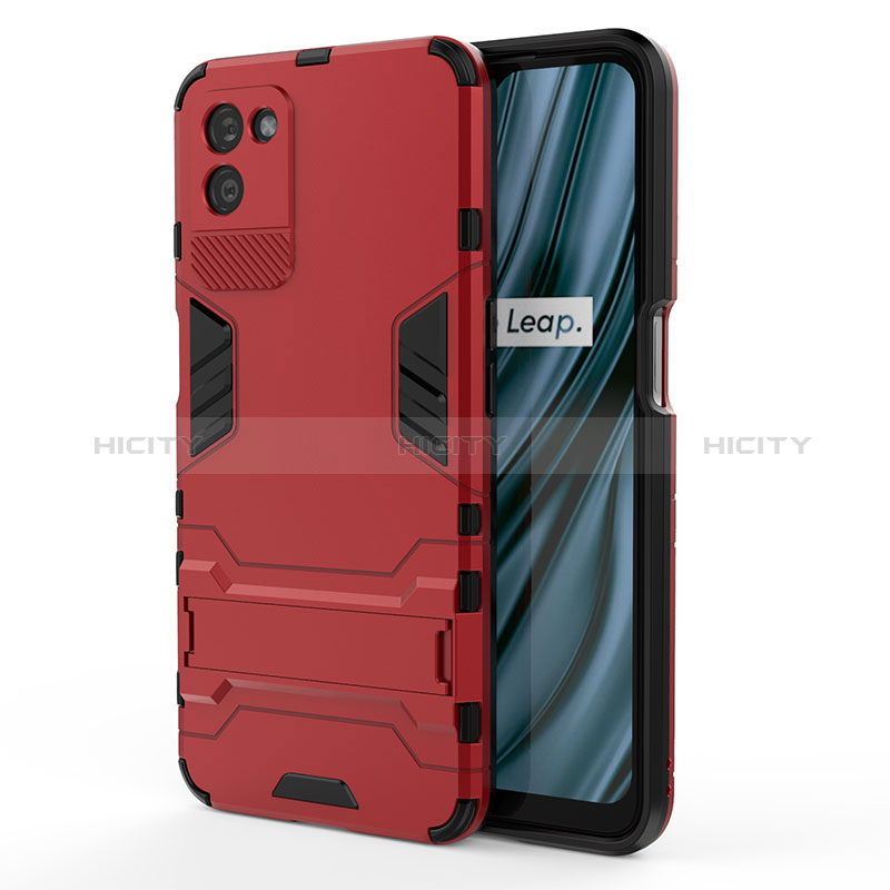 Funda Bumper Silicona y Plastico Mate Carcasa con Soporte KC1 para Realme V11 5G