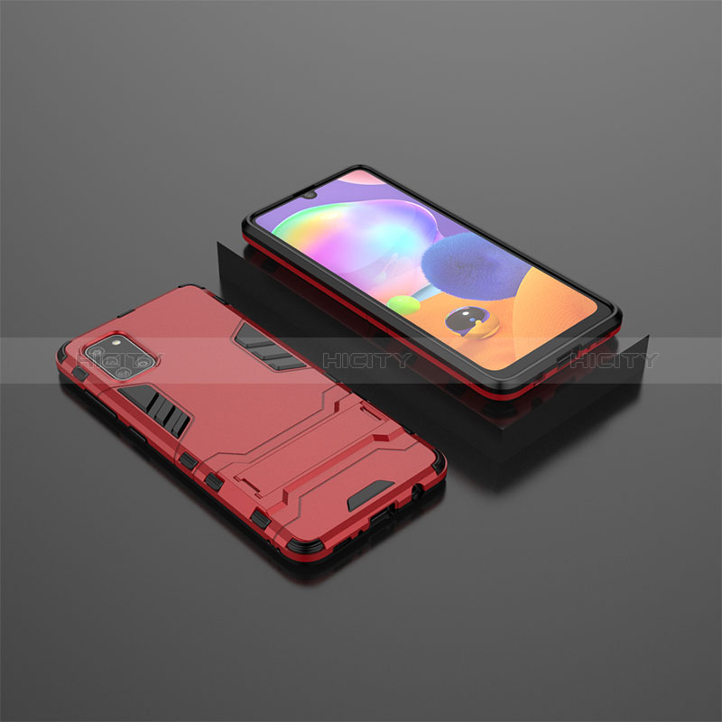 Funda Bumper Silicona y Plastico Mate Carcasa con Soporte KC1 para Samsung Galaxy A31