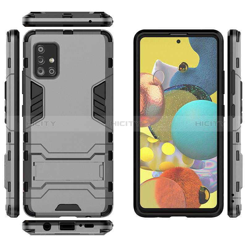 Funda Bumper Silicona y Plastico Mate Carcasa con Soporte KC1 para Samsung Galaxy A51 5G