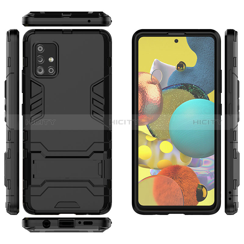 Funda Bumper Silicona y Plastico Mate Carcasa con Soporte KC1 para Samsung Galaxy A51 5G