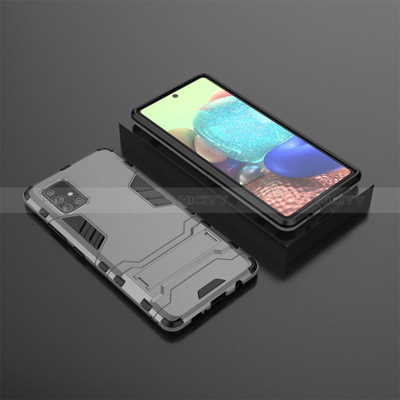 Funda Bumper Silicona y Plastico Mate Carcasa con Soporte KC1 para Samsung Galaxy A71 5G