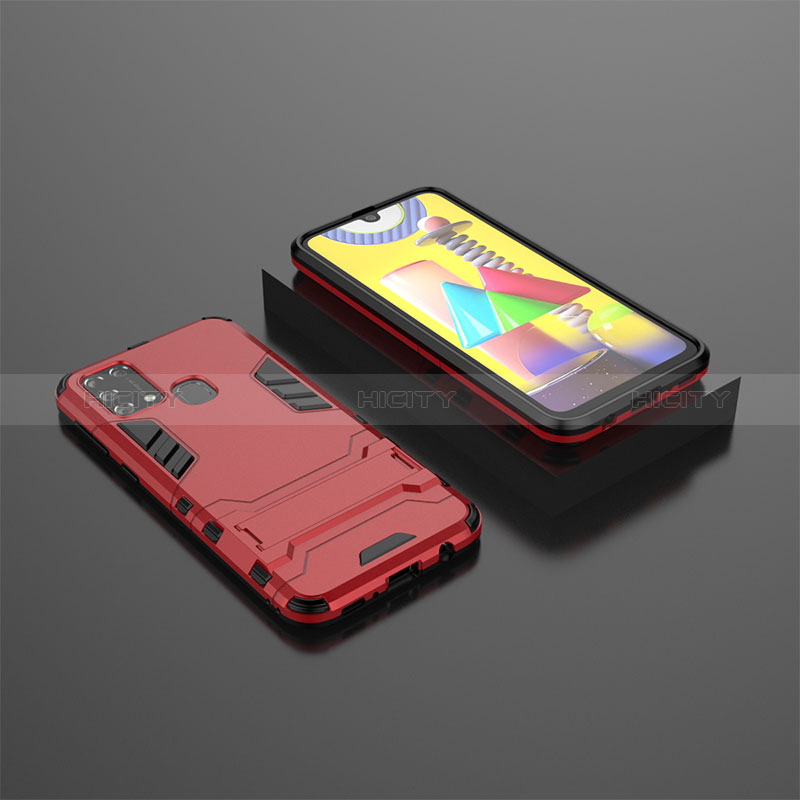 Funda Bumper Silicona y Plastico Mate Carcasa con Soporte KC1 para Samsung Galaxy M31