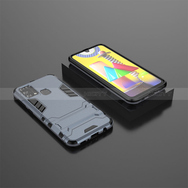 Funda Bumper Silicona y Plastico Mate Carcasa con Soporte KC1 para Samsung Galaxy M31