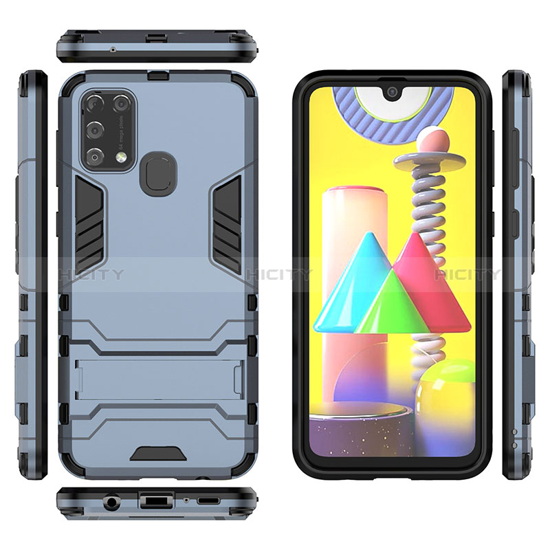 Funda Bumper Silicona y Plastico Mate Carcasa con Soporte KC1 para Samsung Galaxy M31