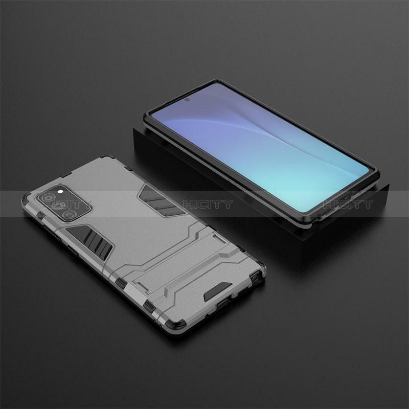 Funda Bumper Silicona y Plastico Mate Carcasa con Soporte KC1 para Samsung Galaxy Note 20 5G Gris