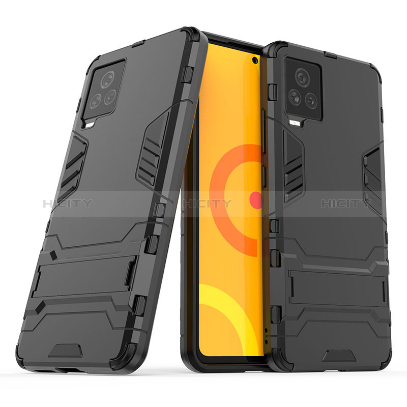 Funda Bumper Silicona y Plastico Mate Carcasa con Soporte KC1 para Vivo iQOO 7 Legend 5G