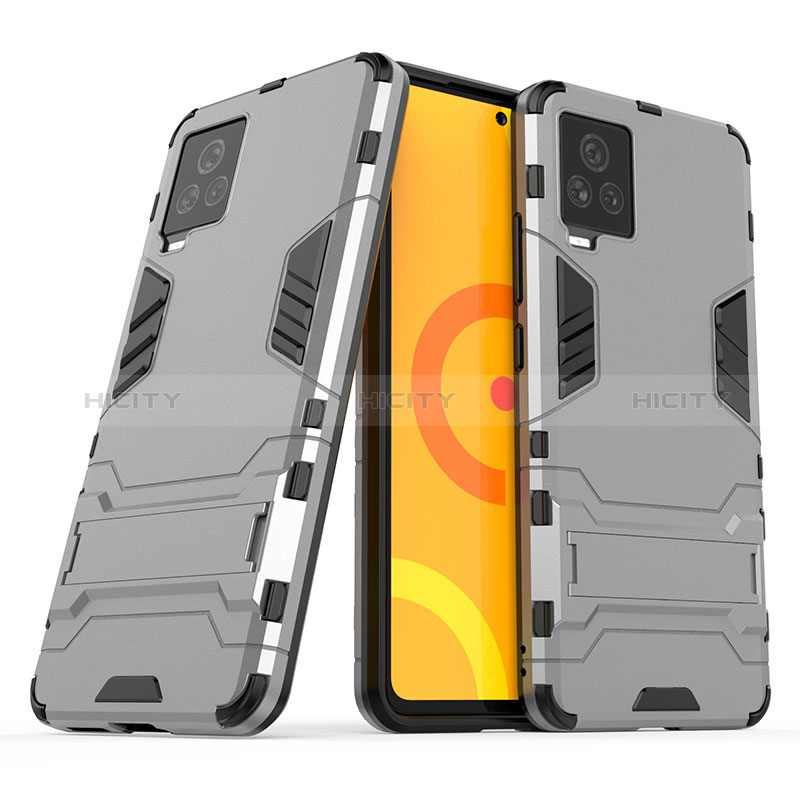 Funda Bumper Silicona y Plastico Mate Carcasa con Soporte KC1 para Vivo iQOO 7 Legend 5G