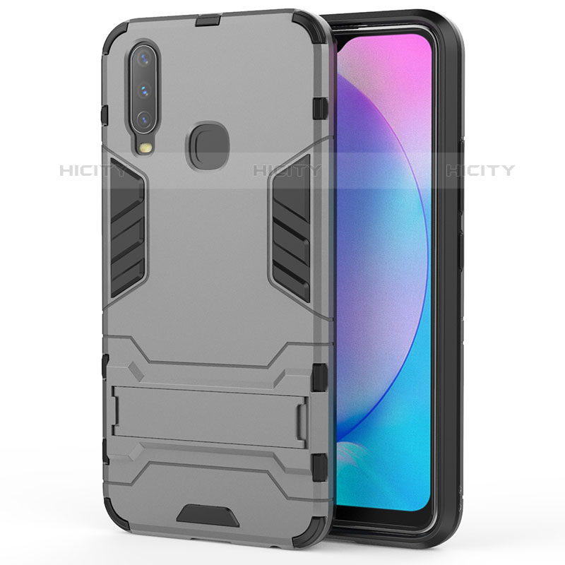 Funda Bumper Silicona y Plastico Mate Carcasa con Soporte KC1 para Vivo Y12