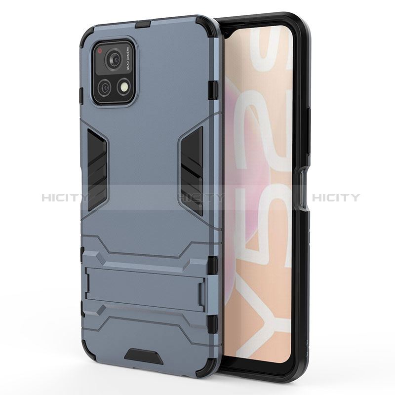 Funda Bumper Silicona y Plastico Mate Carcasa con Soporte KC1 para Vivo Y31s 5G