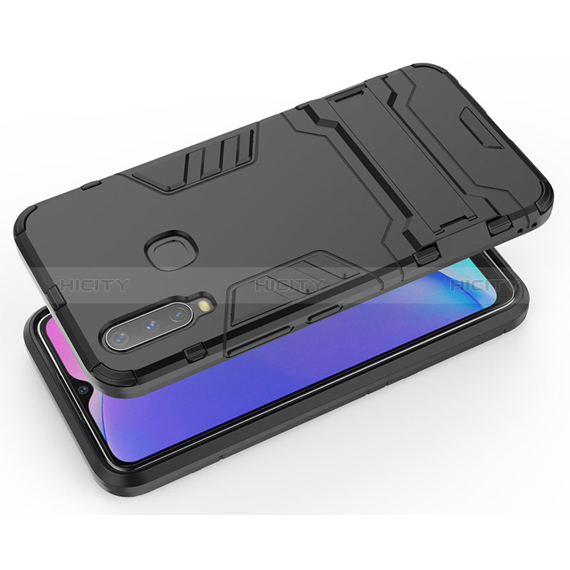 Funda Bumper Silicona y Plastico Mate Carcasa con Soporte KC1 para Vivo Y3s