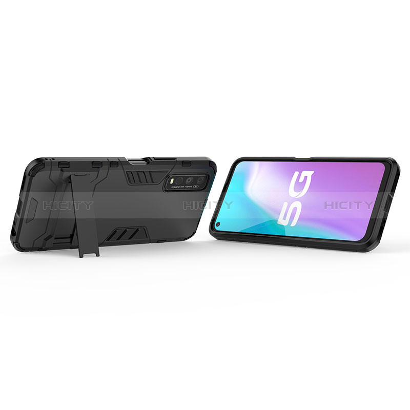 Funda Bumper Silicona y Plastico Mate Carcasa con Soporte KC1 para Vivo Y51s 5G