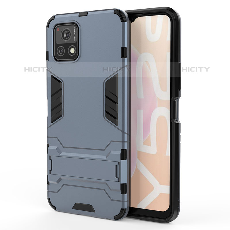 Funda Bumper Silicona y Plastico Mate Carcasa con Soporte KC1 para Vivo Y52s 5G