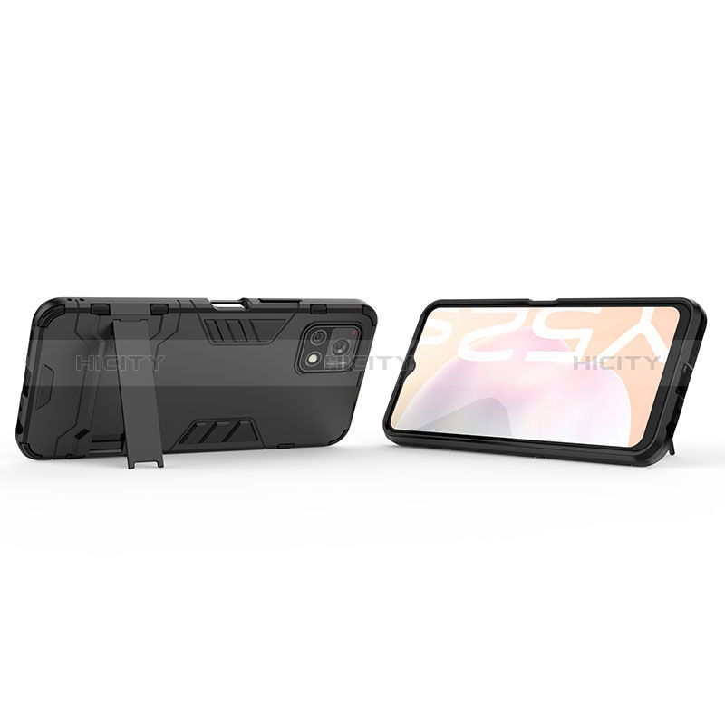 Funda Bumper Silicona y Plastico Mate Carcasa con Soporte KC1 para Vivo Y52s t1 5G