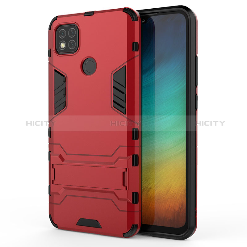 Funda Bumper Silicona y Plastico Mate Carcasa con Soporte KC1 para Xiaomi POCO C31