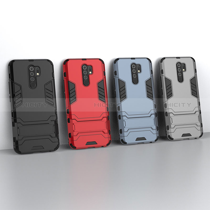 Funda Bumper Silicona y Plastico Mate Carcasa con Soporte KC1 para Xiaomi Poco M2