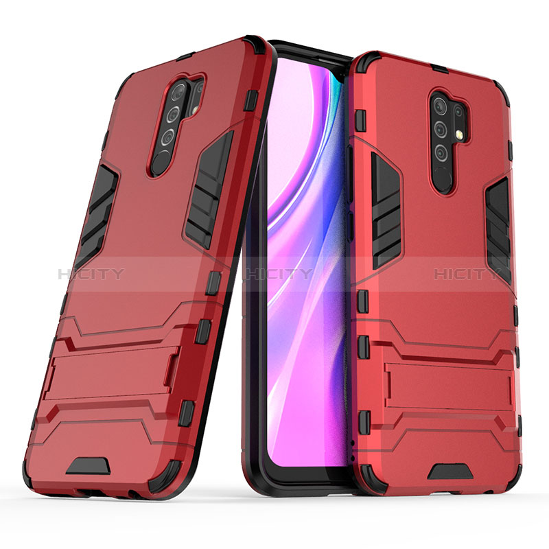 Funda Bumper Silicona y Plastico Mate Carcasa con Soporte KC1 para Xiaomi Poco M2