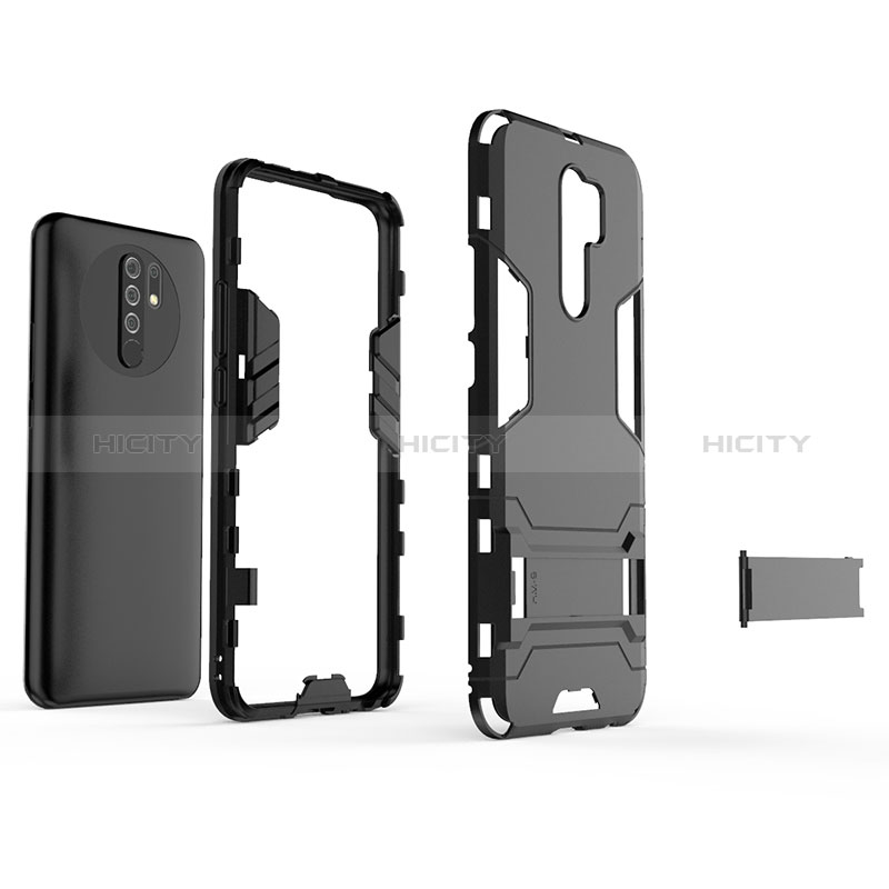 Funda Bumper Silicona y Plastico Mate Carcasa con Soporte KC1 para Xiaomi Poco M2