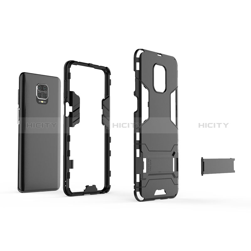 Funda Bumper Silicona y Plastico Mate Carcasa con Soporte KC1 para Xiaomi Poco M2 Pro