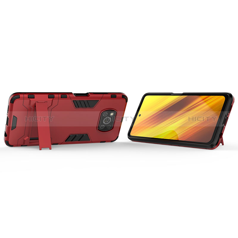 Funda Bumper Silicona y Plastico Mate Carcasa con Soporte KC1 para Xiaomi Poco X3 Pro