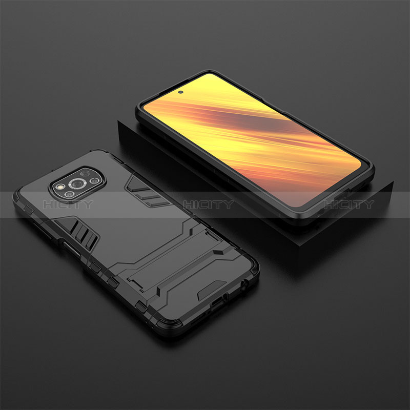 Funda Bumper Silicona y Plastico Mate Carcasa con Soporte KC1 para Xiaomi Poco X3 Pro