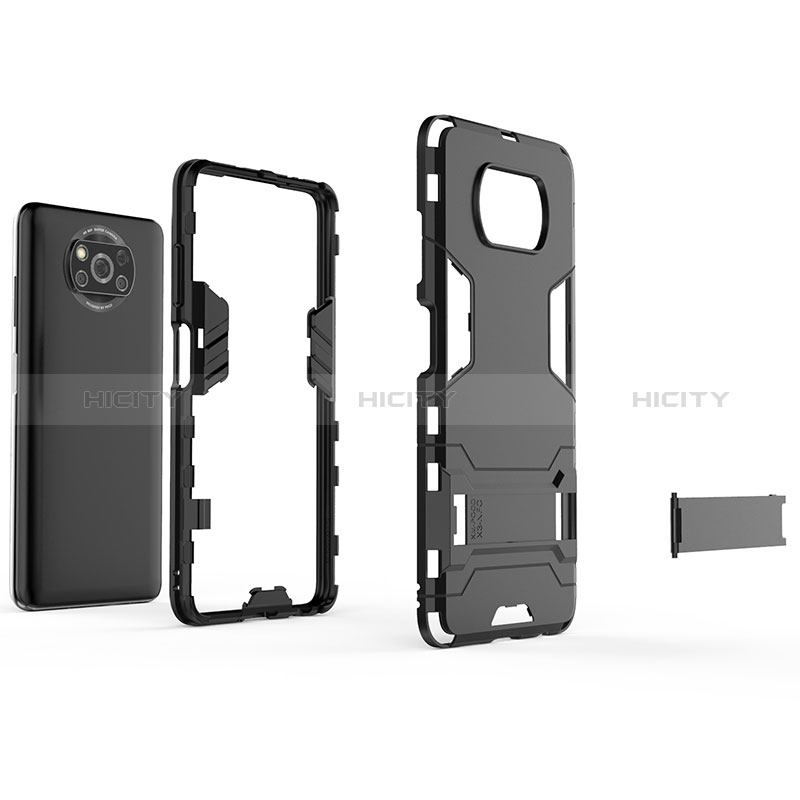 Funda Bumper Silicona y Plastico Mate Carcasa con Soporte KC1 para Xiaomi Poco X3 Pro