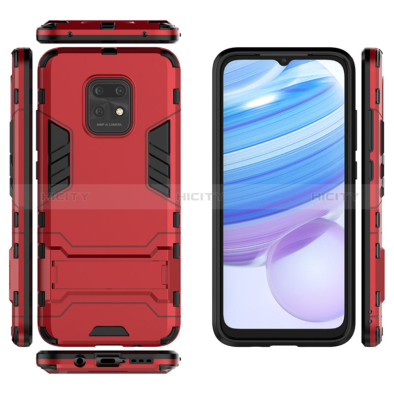 Funda Bumper Silicona y Plastico Mate Carcasa con Soporte KC1 para Xiaomi Redmi 10X Pro 5G