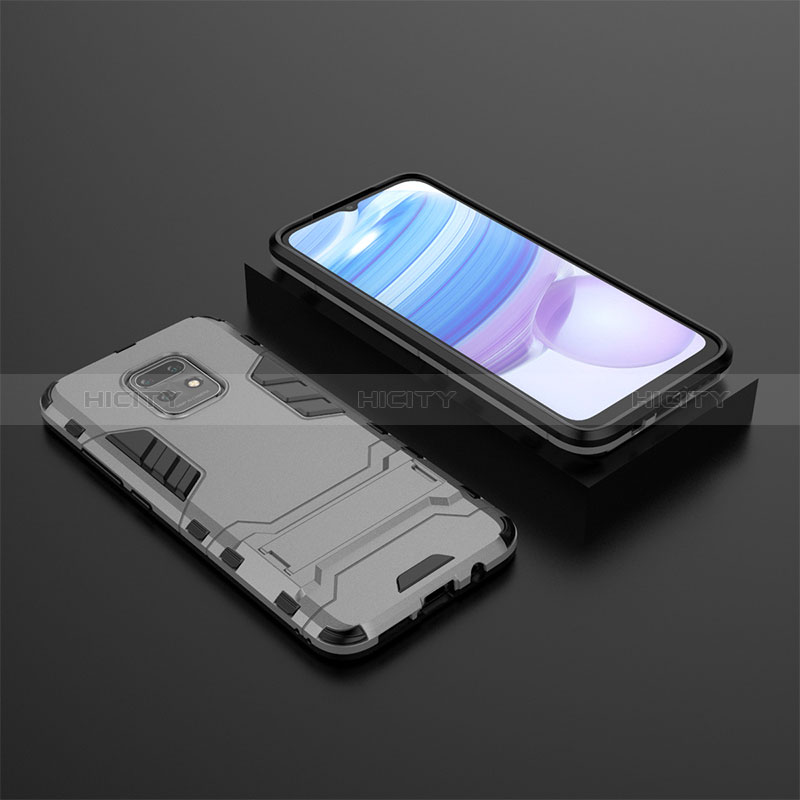 Funda Bumper Silicona y Plastico Mate Carcasa con Soporte KC1 para Xiaomi Redmi 10X Pro 5G