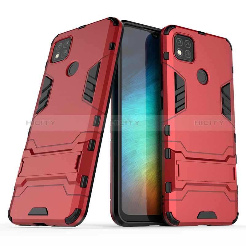 Funda Bumper Silicona y Plastico Mate Carcasa con Soporte KC1 para Xiaomi Redmi 9 Activ