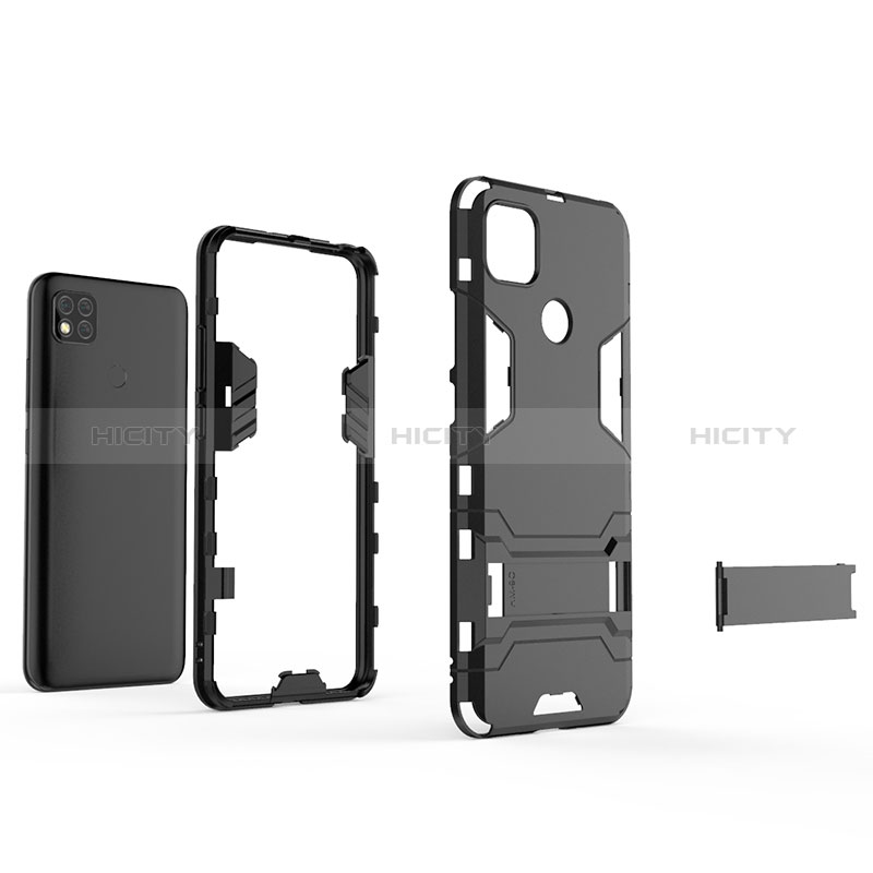 Funda Bumper Silicona y Plastico Mate Carcasa con Soporte KC1 para Xiaomi Redmi 9 Activ