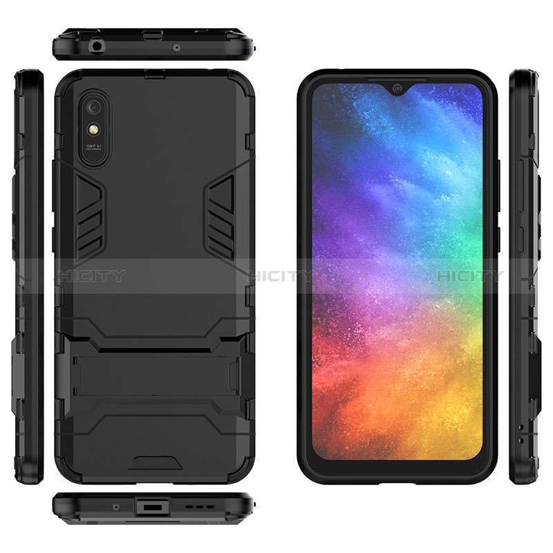 Funda Bumper Silicona y Plastico Mate Carcasa con Soporte KC1 para Xiaomi Redmi 9i