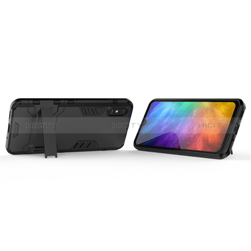 Funda Bumper Silicona y Plastico Mate Carcasa con Soporte KC1 para Xiaomi Redmi 9i