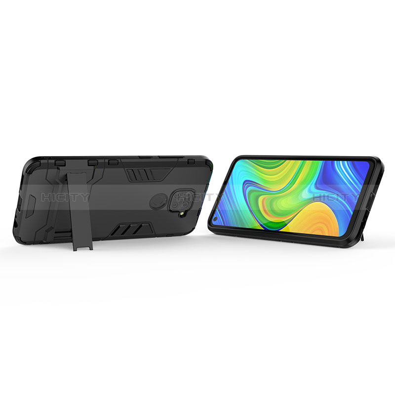 Funda Bumper Silicona y Plastico Mate Carcasa con Soporte KC1 para Xiaomi Redmi Note 9