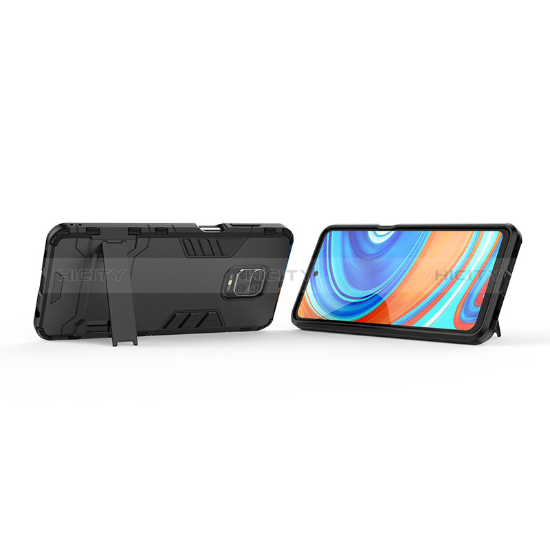 Funda Bumper Silicona y Plastico Mate Carcasa con Soporte KC1 para Xiaomi Redmi Note 9S