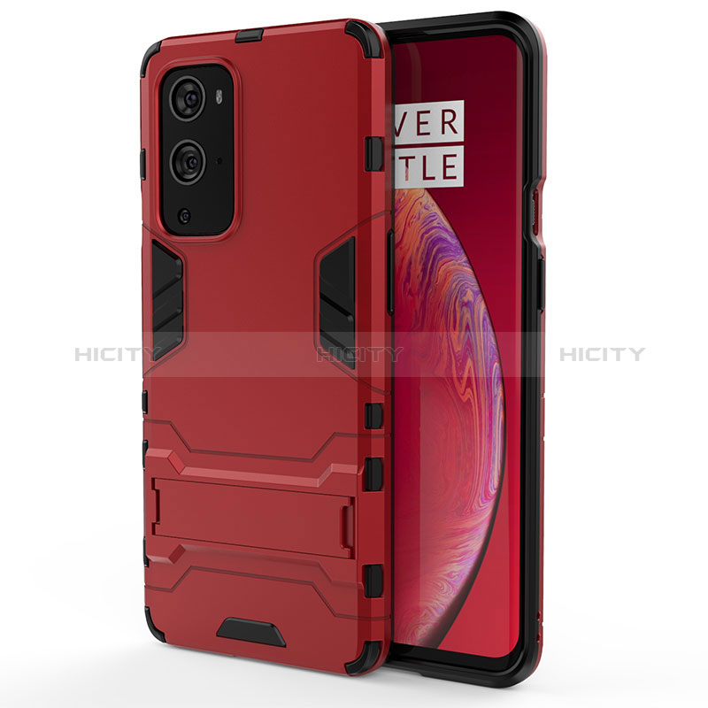 Funda Bumper Silicona y Plastico Mate Carcasa con Soporte KC2 para OnePlus 9 Pro 5G