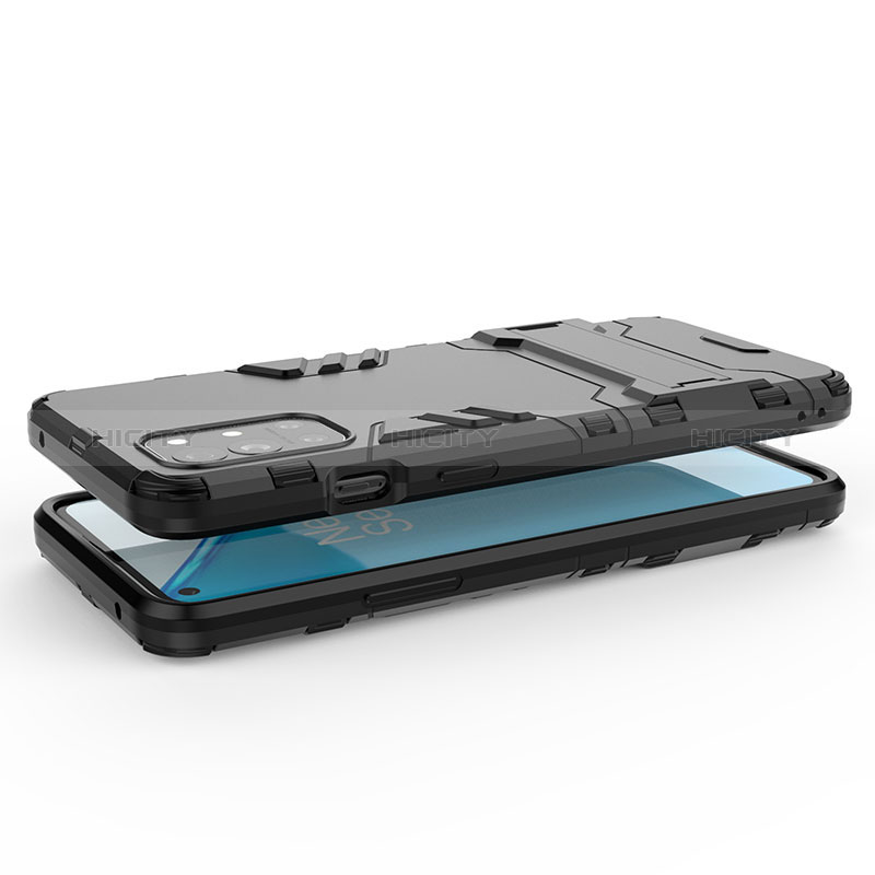 Funda Bumper Silicona y Plastico Mate Carcasa con Soporte KC2 para OnePlus 9R 5G