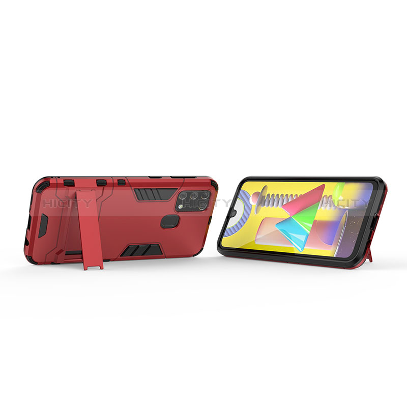 Funda Bumper Silicona y Plastico Mate Carcasa con Soporte KC2 para Samsung Galaxy M31