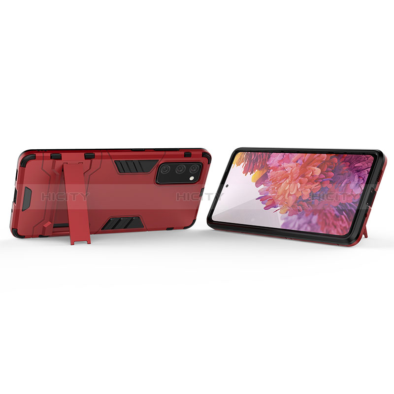 Funda Bumper Silicona y Plastico Mate Carcasa con Soporte KC2 para Samsung Galaxy S20 FE (2022) 5G