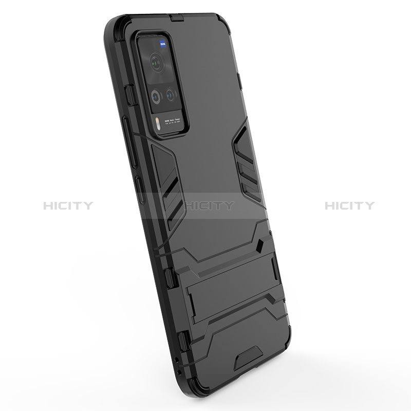 Funda Bumper Silicona y Plastico Mate Carcasa con Soporte KC2 para Vivo X60 Pro 5G