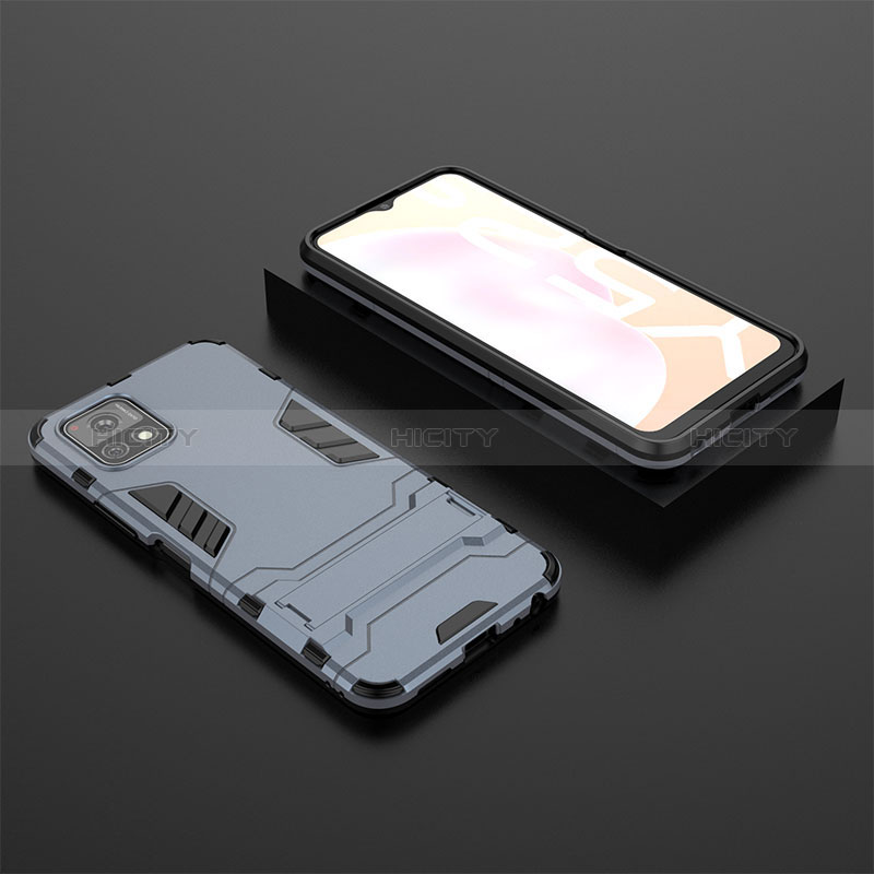 Funda Bumper Silicona y Plastico Mate Carcasa con Soporte KC2 para Vivo Y31s 5G