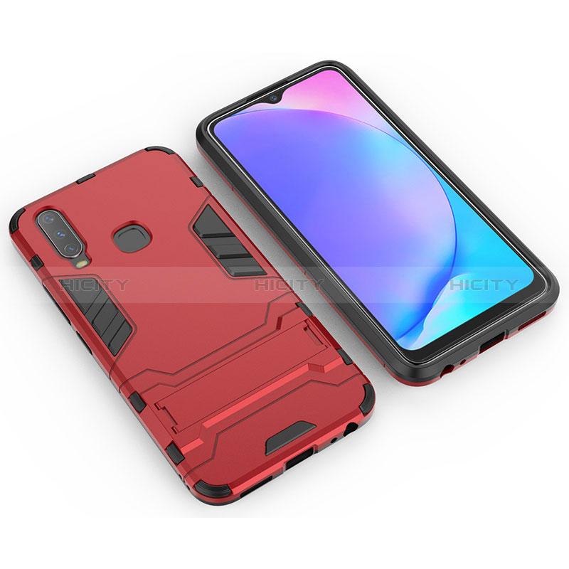 Funda Bumper Silicona y Plastico Mate Carcasa con Soporte KC2 para Vivo Y3s