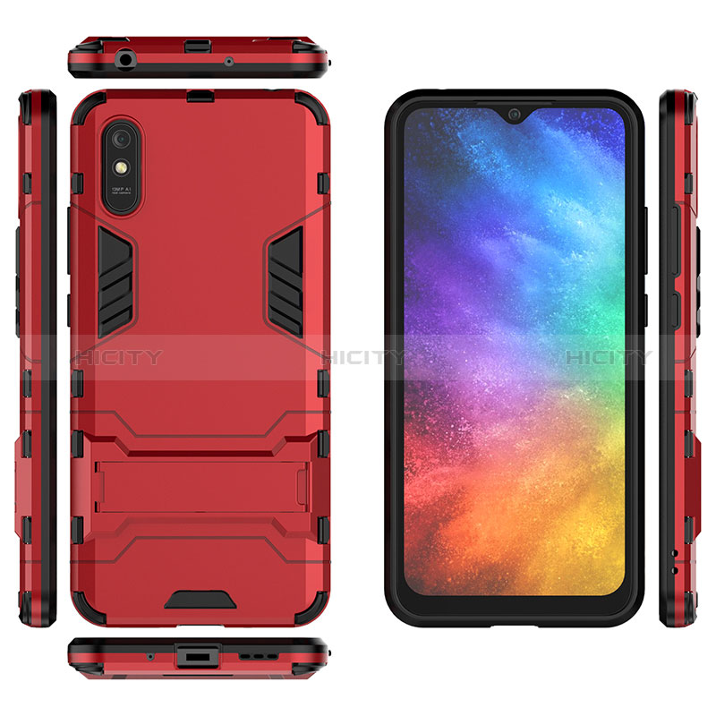 Funda Bumper Silicona y Plastico Mate Carcasa con Soporte KC2 para Xiaomi Redmi 9A