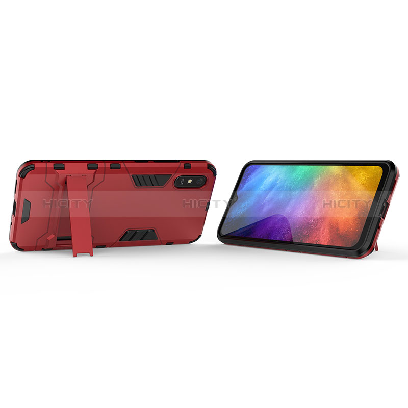 Funda Bumper Silicona y Plastico Mate Carcasa con Soporte KC2 para Xiaomi Redmi 9A