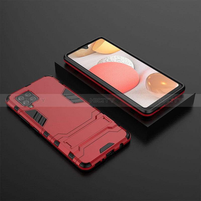 Funda Bumper Silicona y Plastico Mate Carcasa con Soporte KC3 para Samsung Galaxy A42 5G