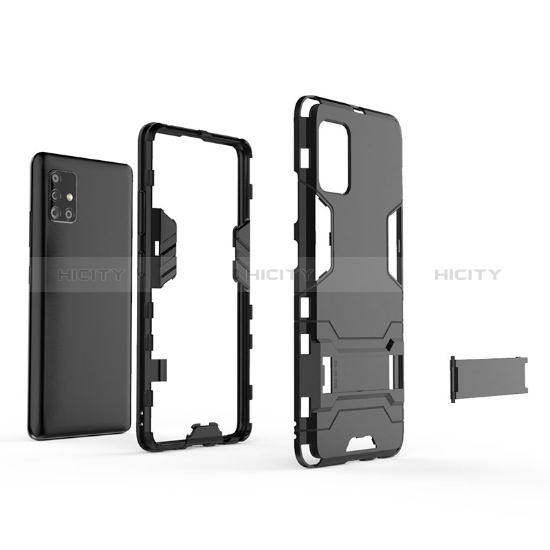 Funda Bumper Silicona y Plastico Mate Carcasa con Soporte KC3 para Samsung Galaxy A51 4G