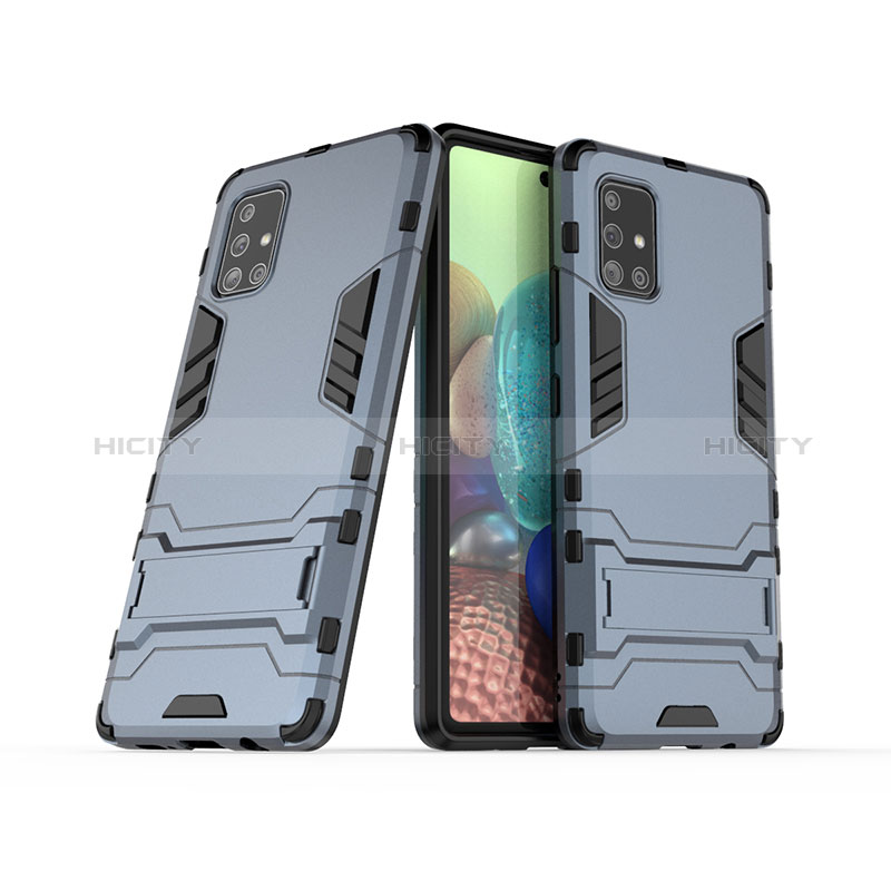 Funda Bumper Silicona y Plastico Mate Carcasa con Soporte KC3 para Samsung Galaxy A71 5G