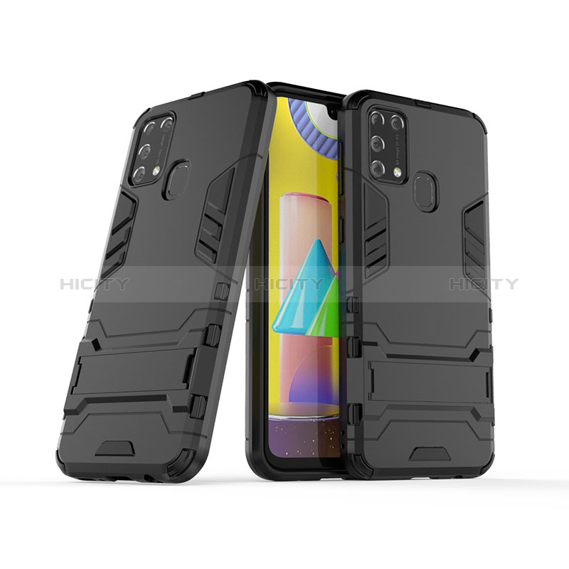 Funda Bumper Silicona y Plastico Mate Carcasa con Soporte KC3 para Samsung Galaxy M31