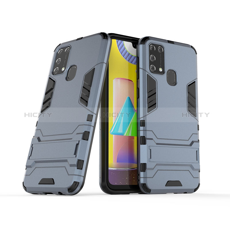 Funda Bumper Silicona y Plastico Mate Carcasa con Soporte KC3 para Samsung Galaxy M31