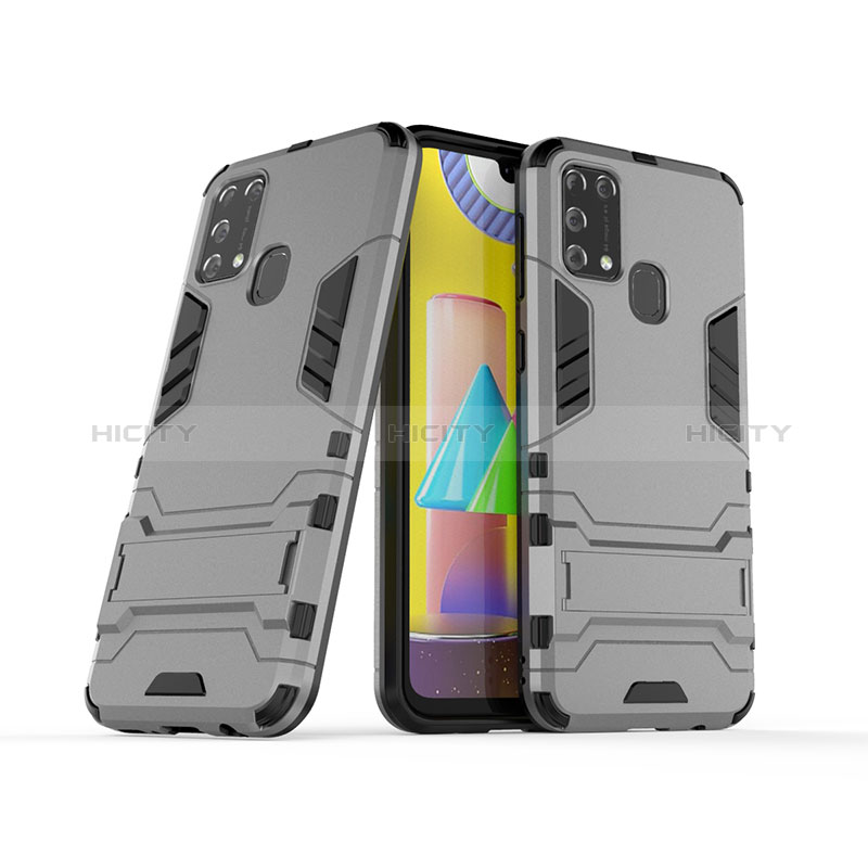 Funda Bumper Silicona y Plastico Mate Carcasa con Soporte KC3 para Samsung Galaxy M31