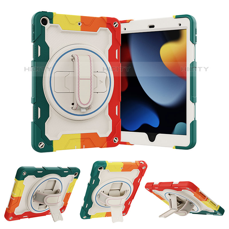 Funda Bumper Silicona y Plastico Mate Carcasa con Soporte L01 para Apple iPad 10.2 (2020)